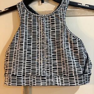 VSX Black and White Striped Women's Racerback Bra